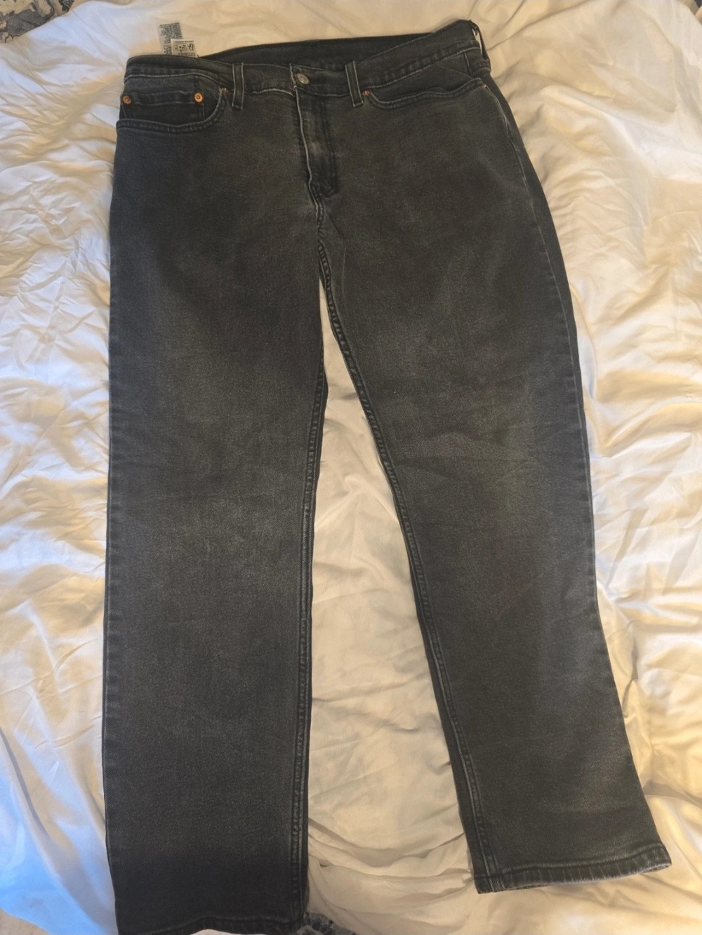 Men's Straight Jeans in Faded Black